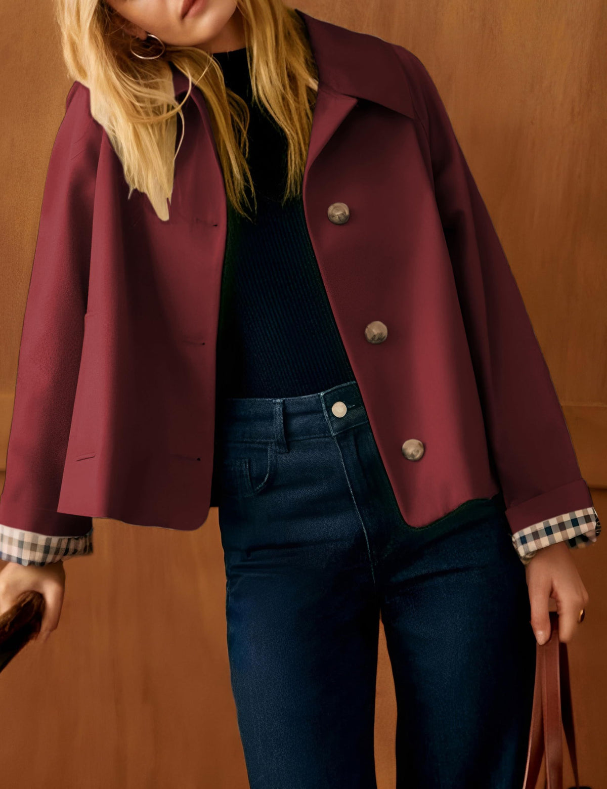 Versatile Casual Jacket for Daily Outings, Office Days, Travel, and Weekend Errands, XL (burgundy)