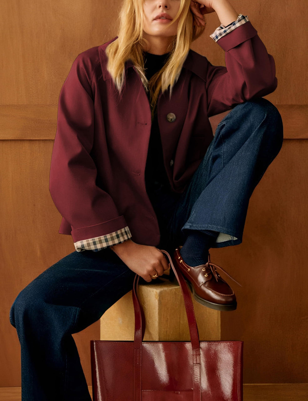 Versatile Casual Jacket for Daily Outings, Office Days, Travel, and Weekend Errands, XL (burgundy)