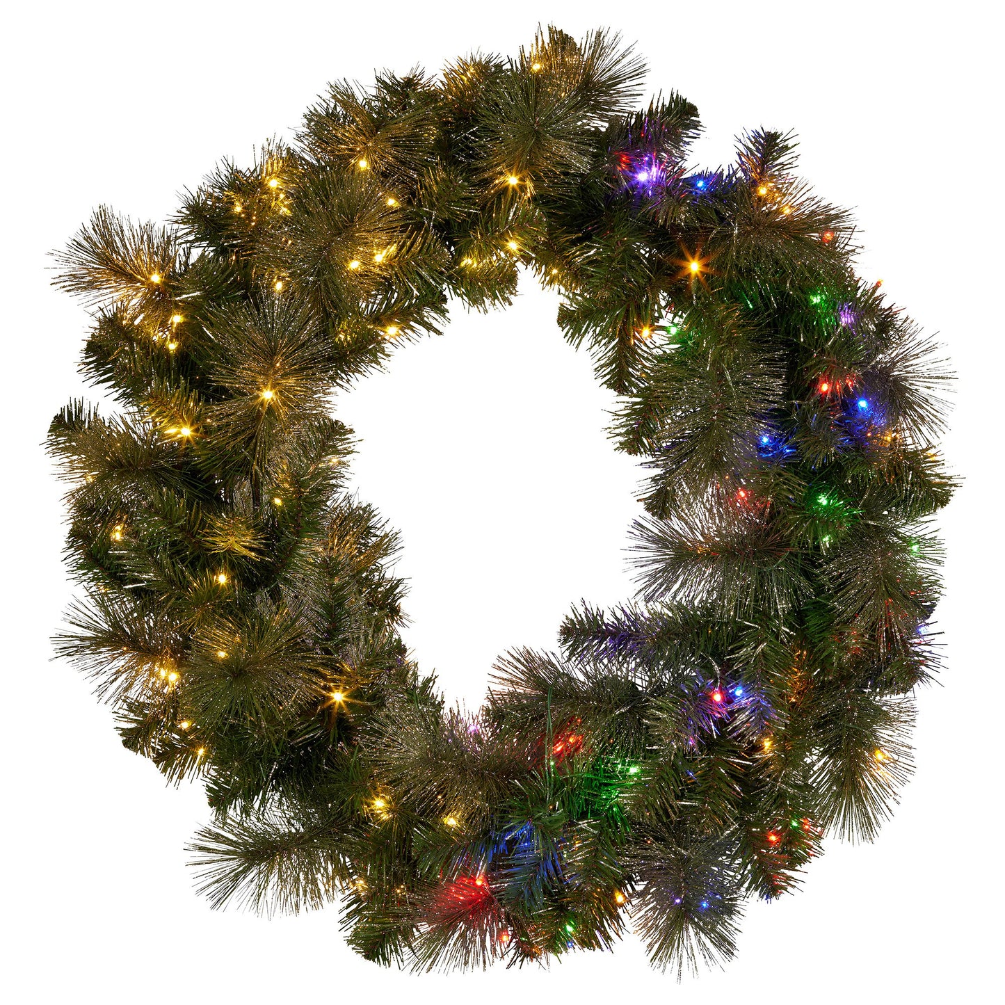 Christabelle 76cm Split Christmas Wreath with LED Lights for Double Front Doors Decoration
