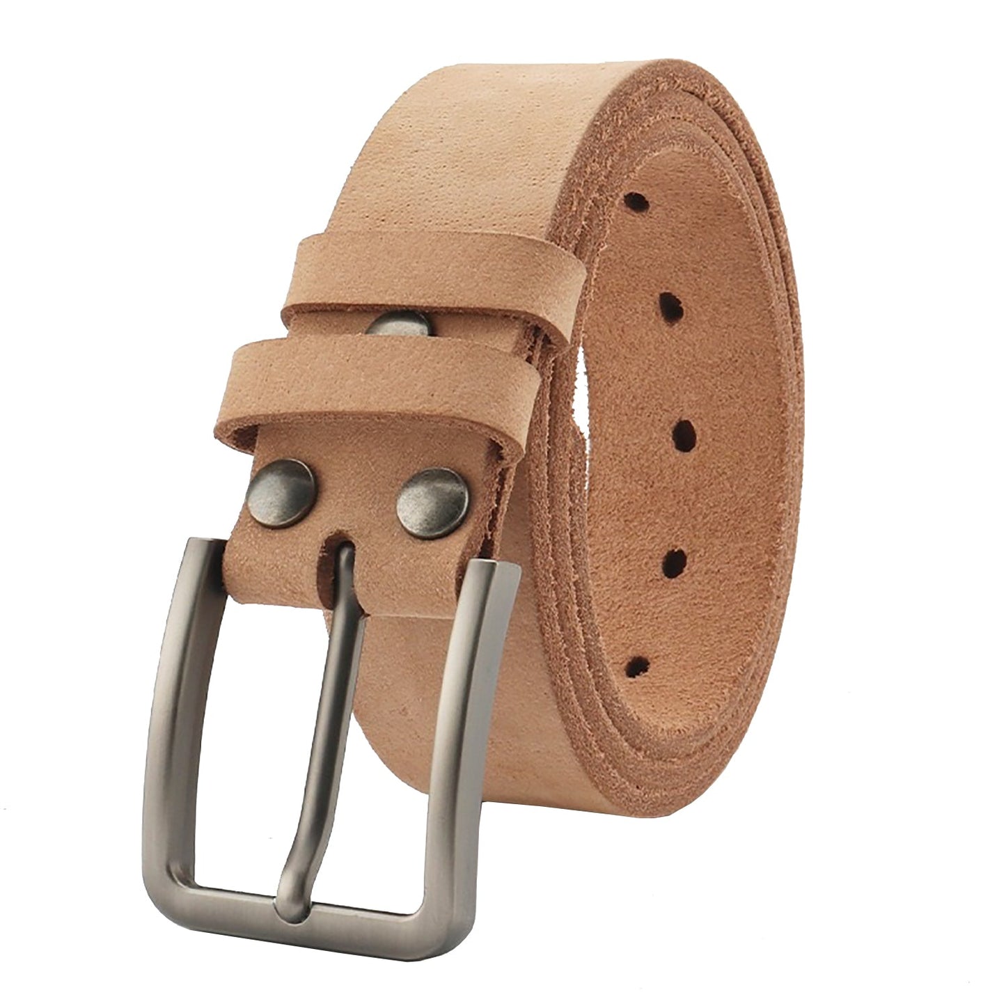 Men's Genuine Leather Belt Full Grain Cowhide Belt with Detachable Buckle (110cm)