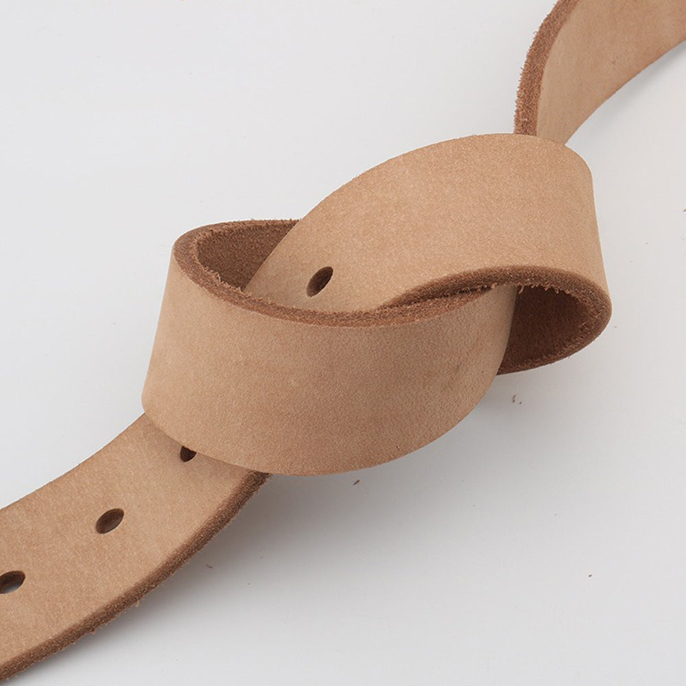 Men's Genuine Leather Belt Full Grain Cowhide Belt with Detachable Buckle (120cm)