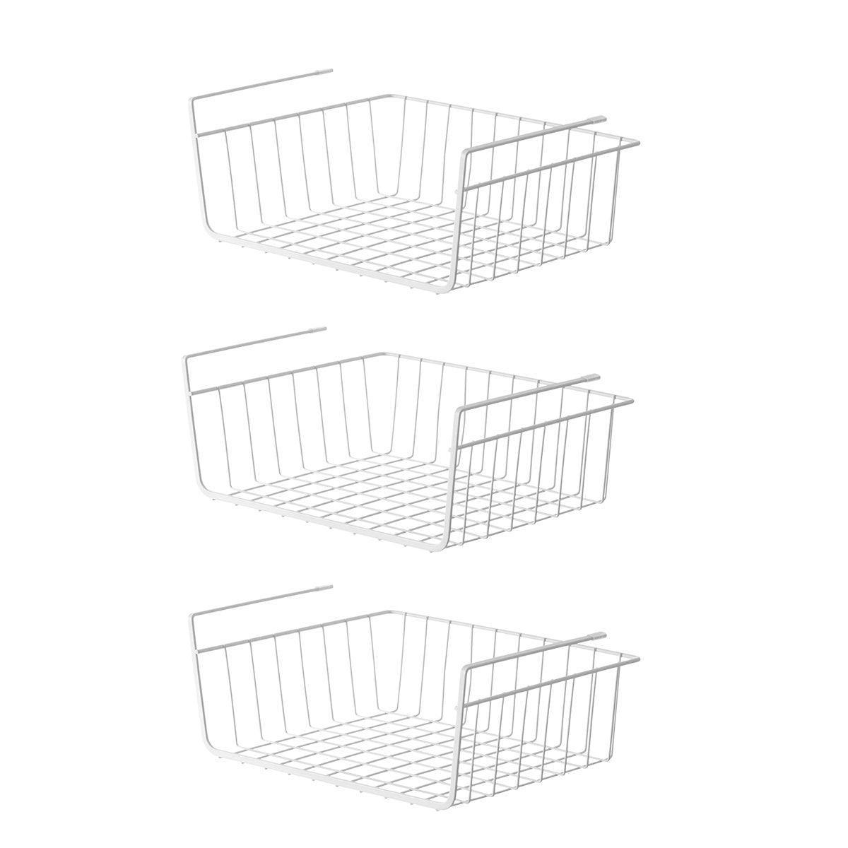 3PCS Hanging Storage Basket Rack Organizer Kitchen Wardrobe Shelf Cabinet Basket