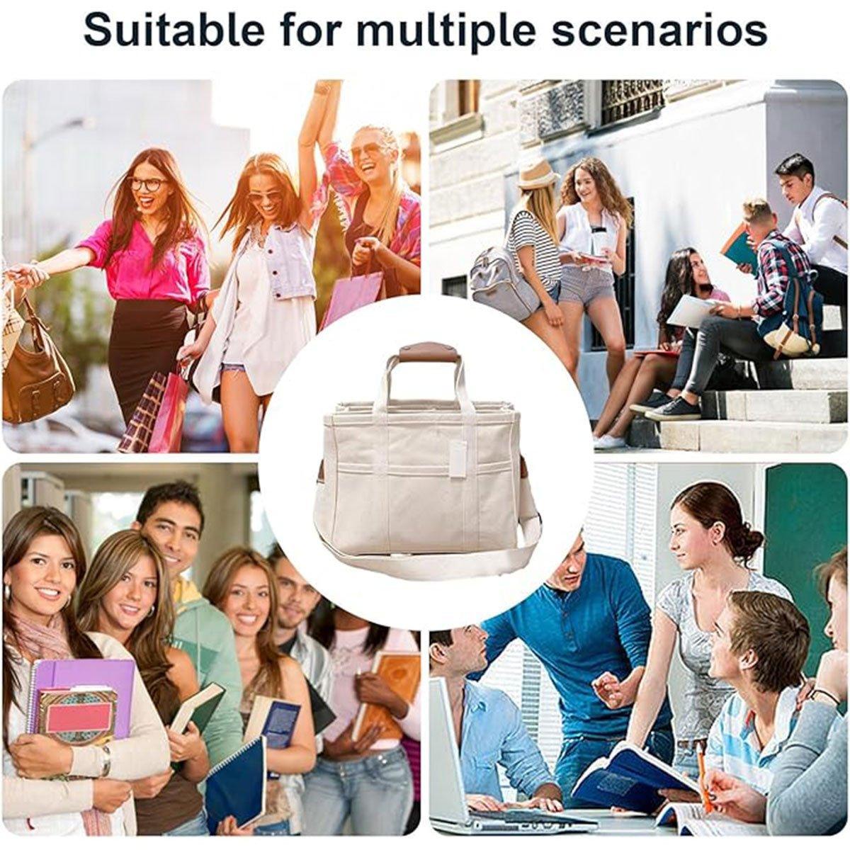 Stylish Multifunctional Mummy Bag Canvas Shoulder Crossbody Handheld Tote Bag - Black