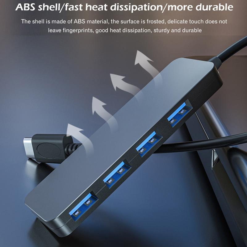 4-Port Usb3.0 Hub With 5G Extension 25Cm Length