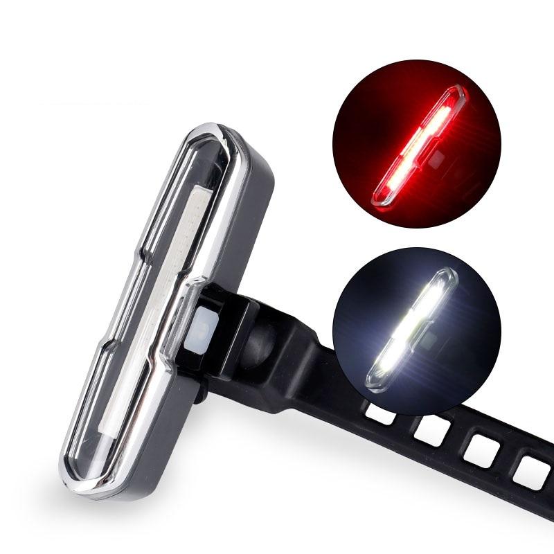 Usb Rechargeable Cob Bike Tail Light 7505B Red/White