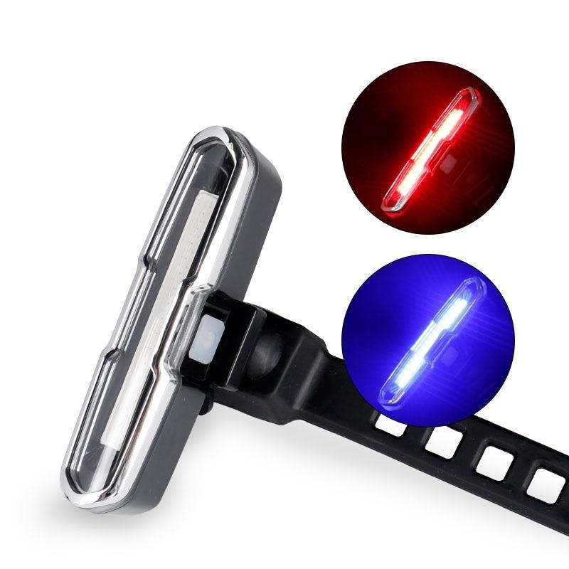 Usb Rechargeable Cob Bike Tail Light 7505 Red Blue