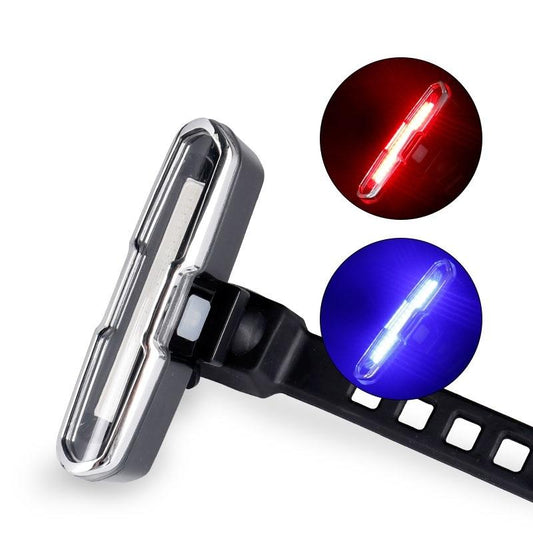 Usb Rechargeable Cob Bike Tail Light 7505 Red Blue