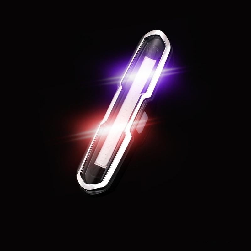 Usb Rechargeable Cob Bike Tail Light 7505 Red Blue