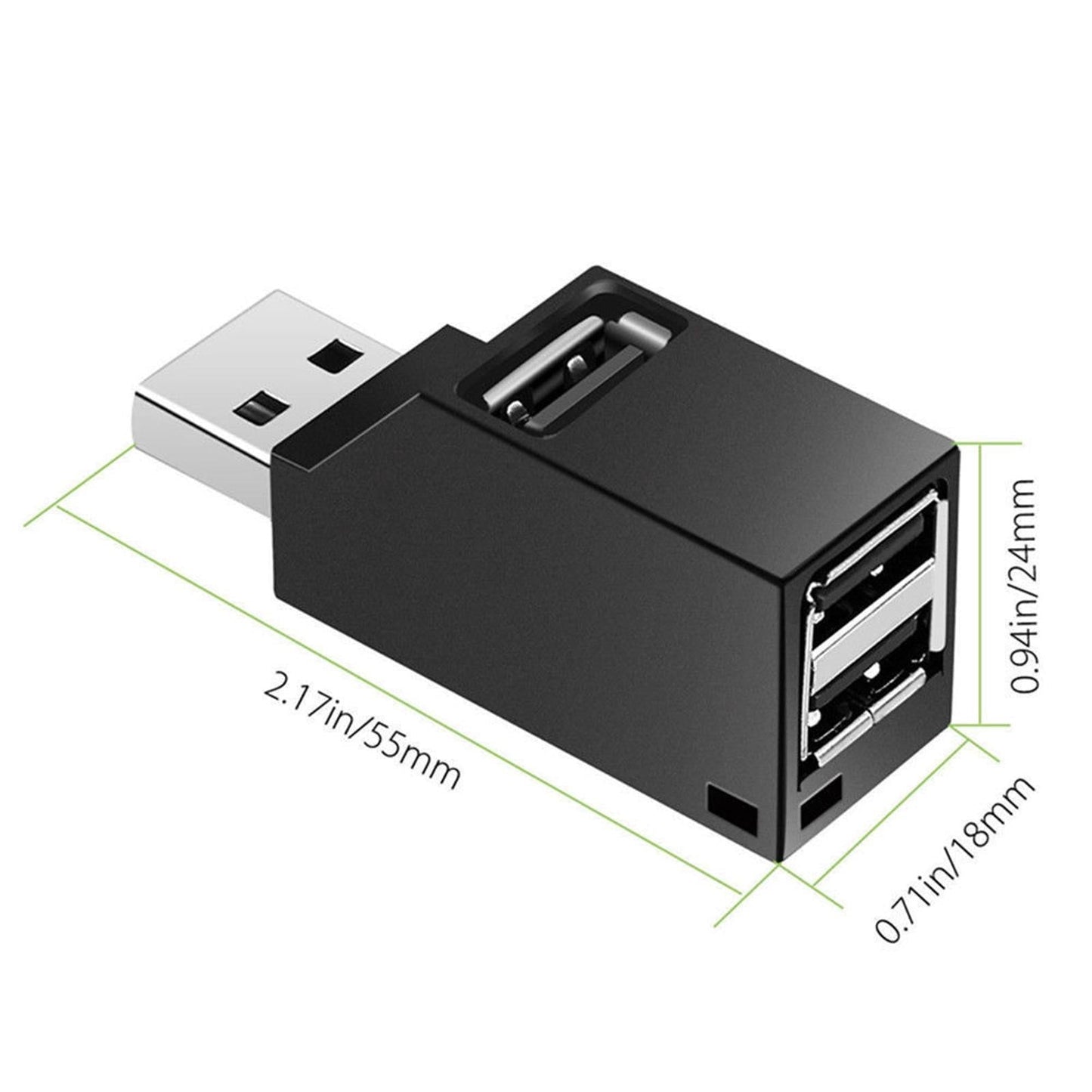 Compact 3-Port Usb Hub With Lanyard