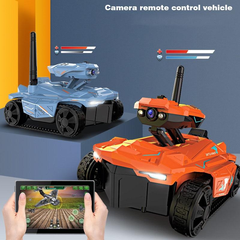 720p Hd Camera Rc Car with Real-time Surveillance and Remote Control - Tank Design - Orange