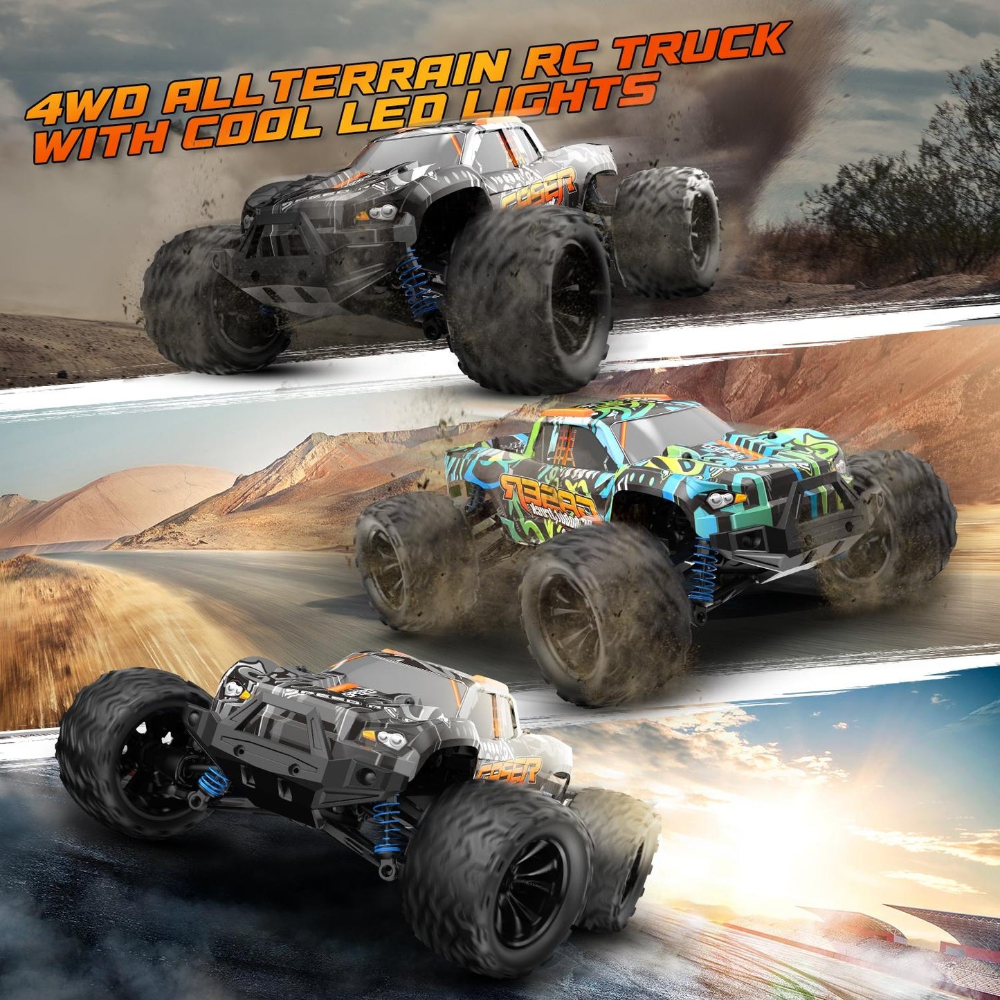 High Speed 4wd Rc Car - 1 14 Scale - Graffiti Blue