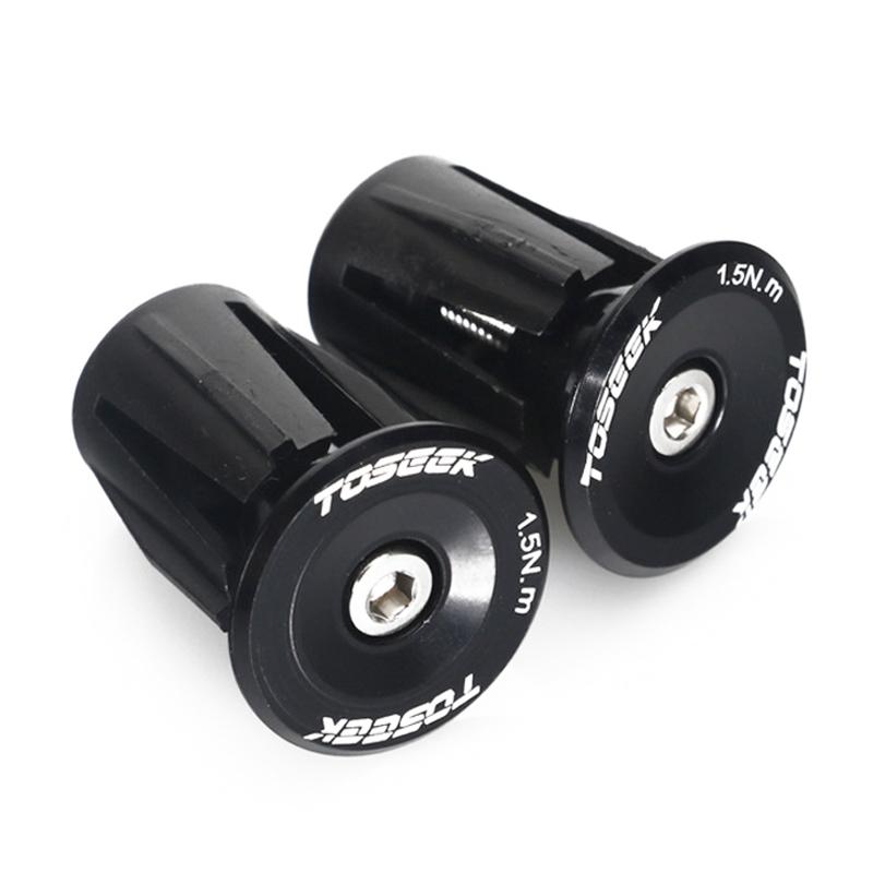 A Pair Of Aluminum Bike Handlebar End Plugs - Grey