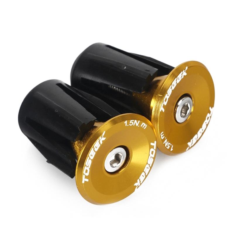 A Pair Of Aluminum Bike Handlebar End Plugs - Grey