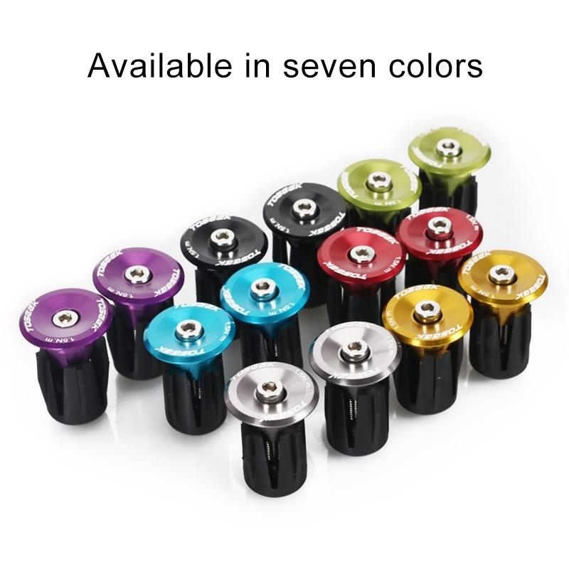 A Pair Of Aluminum Bike Handlebar End Plugs - Purple