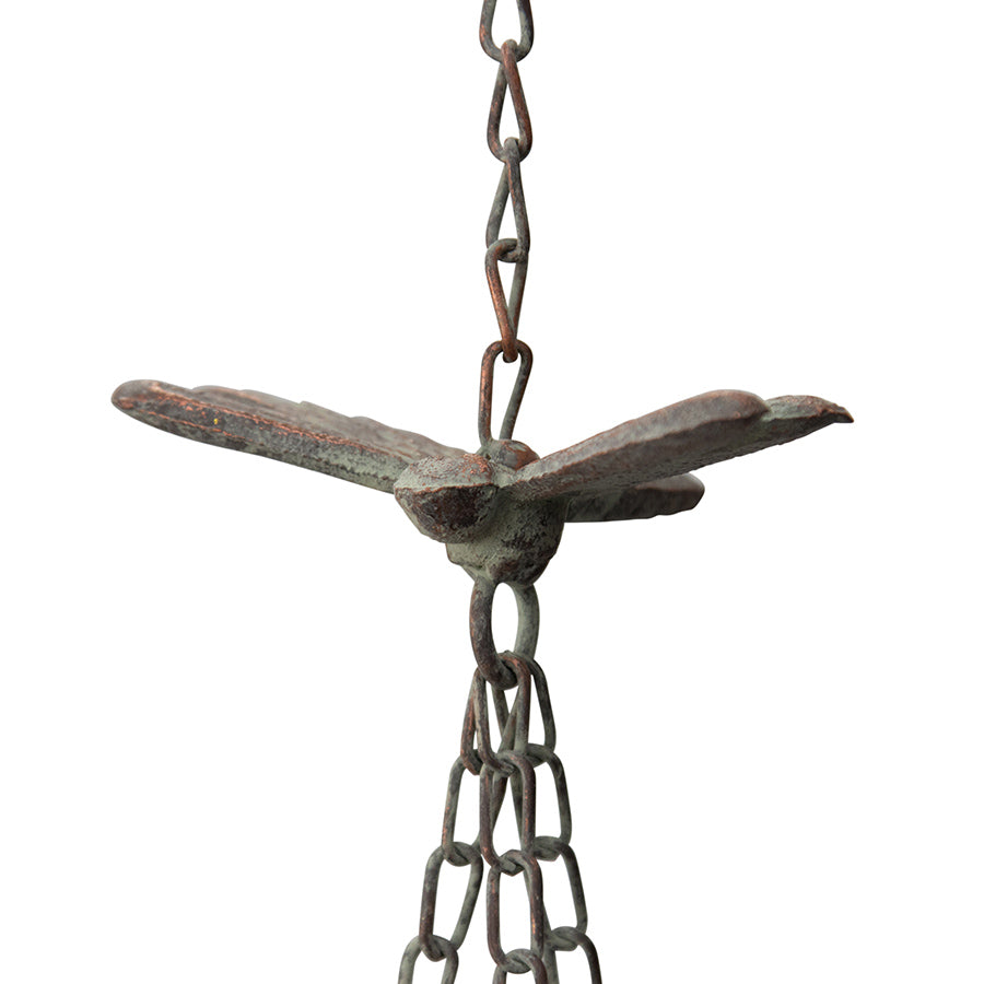 Hanging Lilypad Birdfeeder w Dragonfly & Bell 84cm