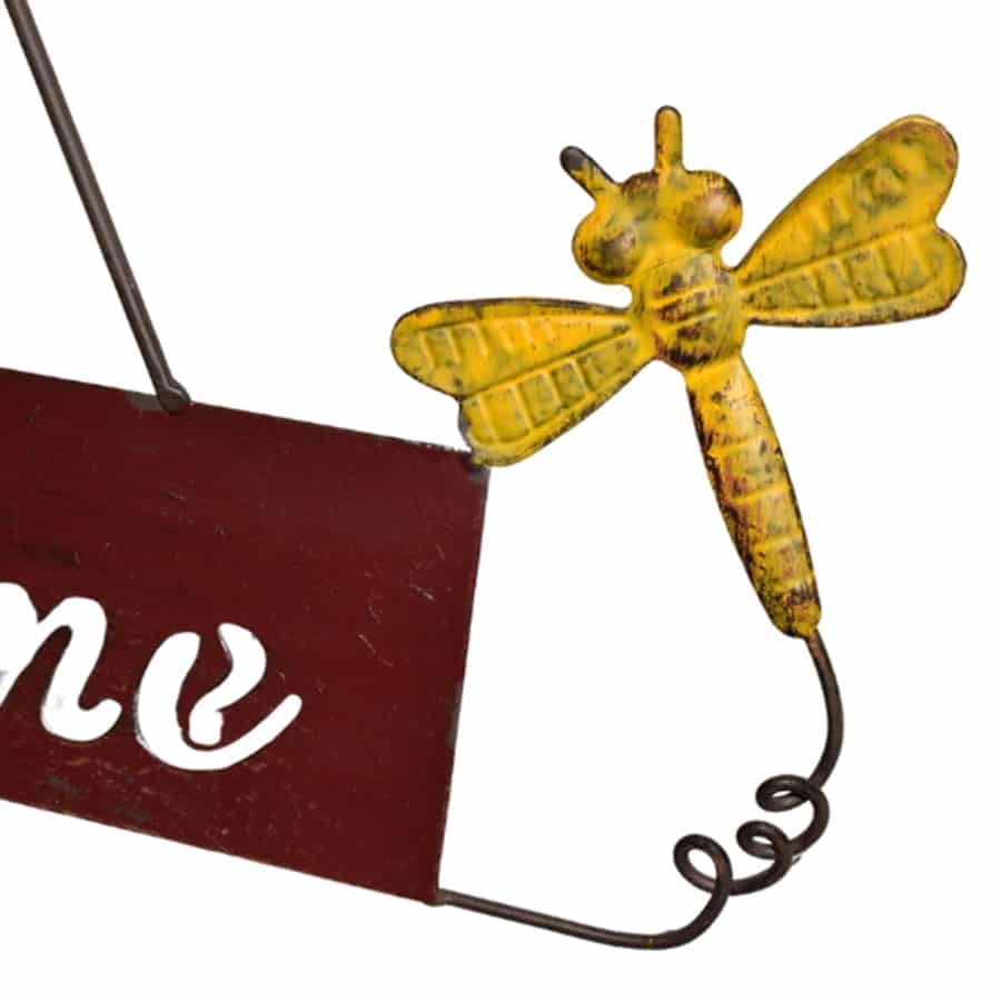 Hanging Welcome Windmill w Bell + Dragonfies 88cm