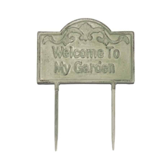 Welcome To My Garden Cast Iron Stake 31cm