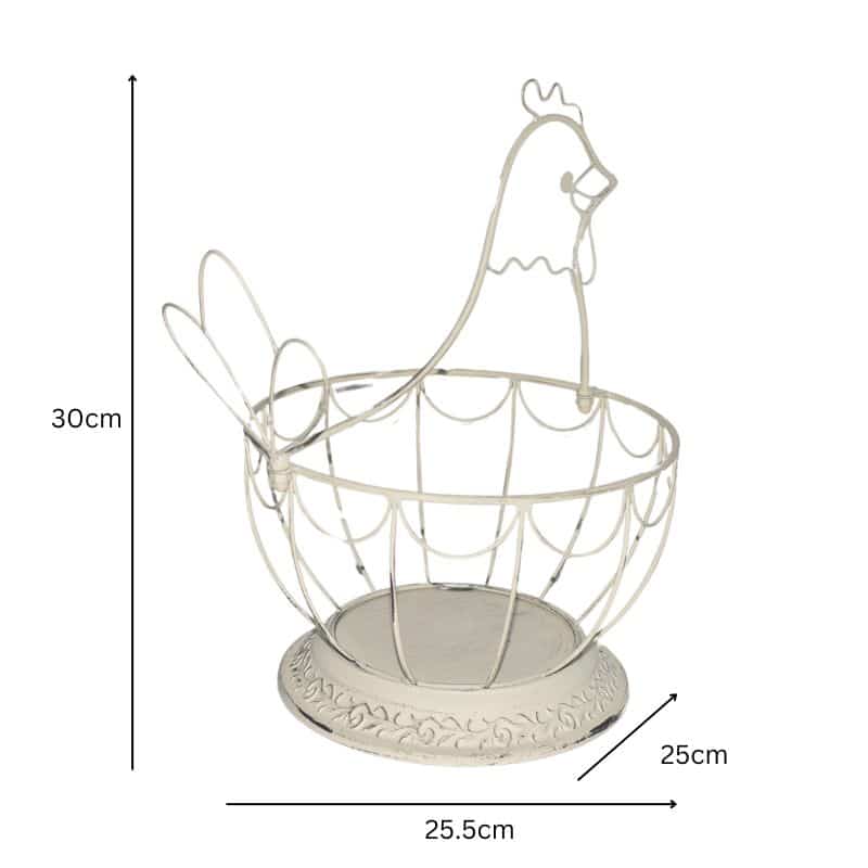 Chicken Shape Footed Bowl / Basket 30cm