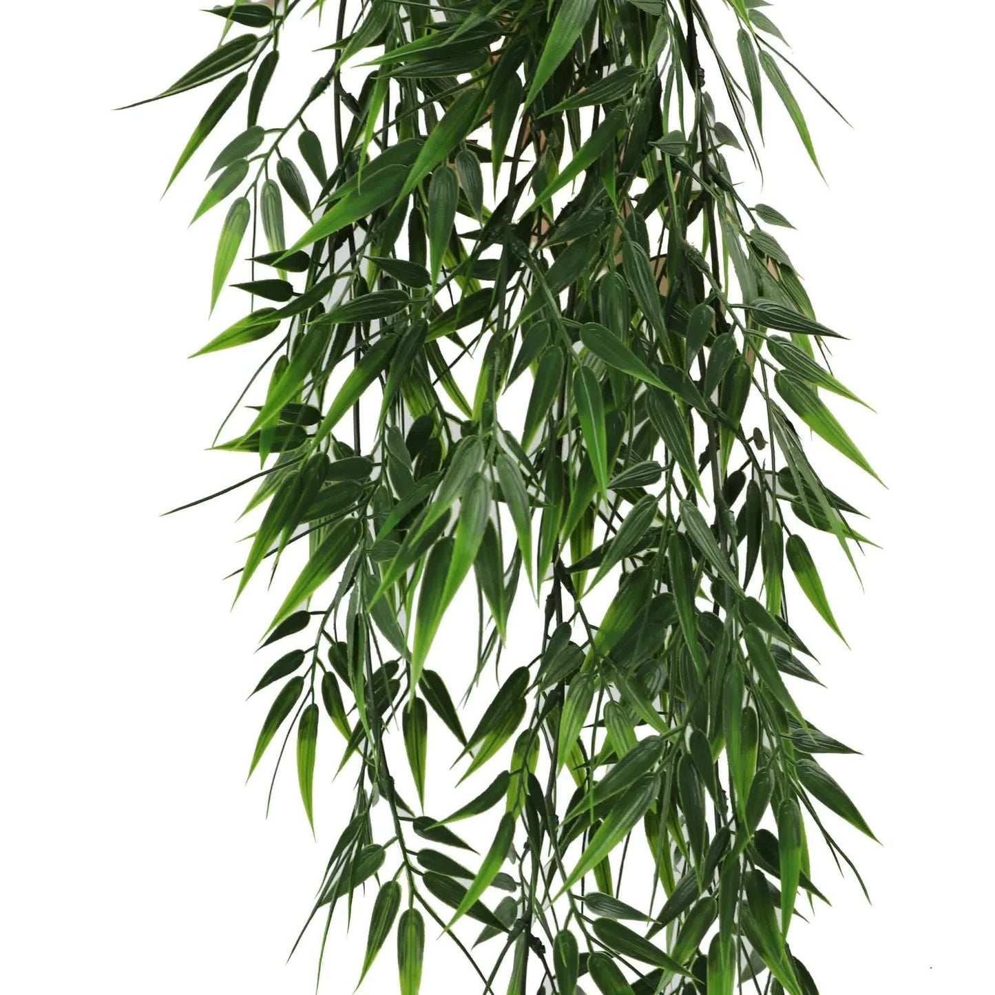 Artificial Hanging Dark Green Hanging Bamboo Leaf Garland Bush UV Resistant and Fire Rated 17cm x 76cm