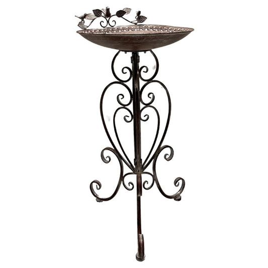 Leafy Birdbath / Bird Feeder w Embellished Legs 80cm
