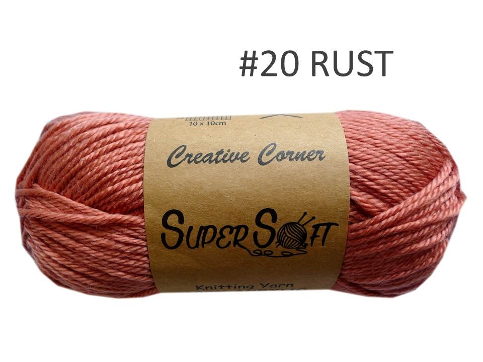bulk 12 Rust Super Soft Knitting Yarn 100% Acrylic