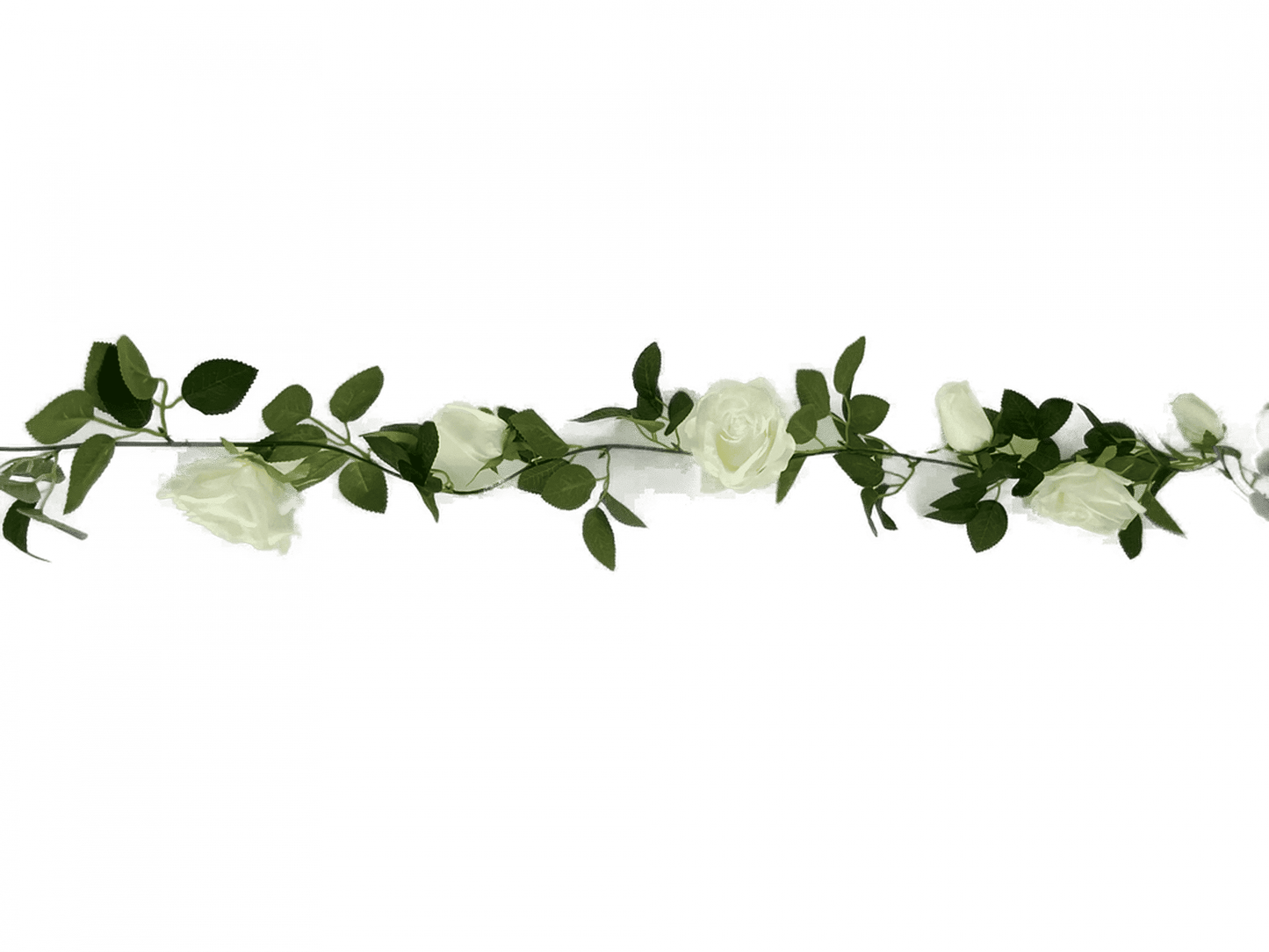Flowering White Artificial Rose Garland 190cm