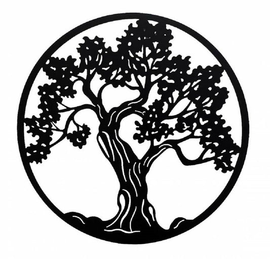 Tiger Tree Round Metal Wall Art 98cm