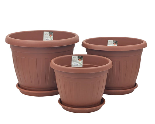 bulk 14 Garden Plastic Pot & Saucer Large Size 39x30cm
