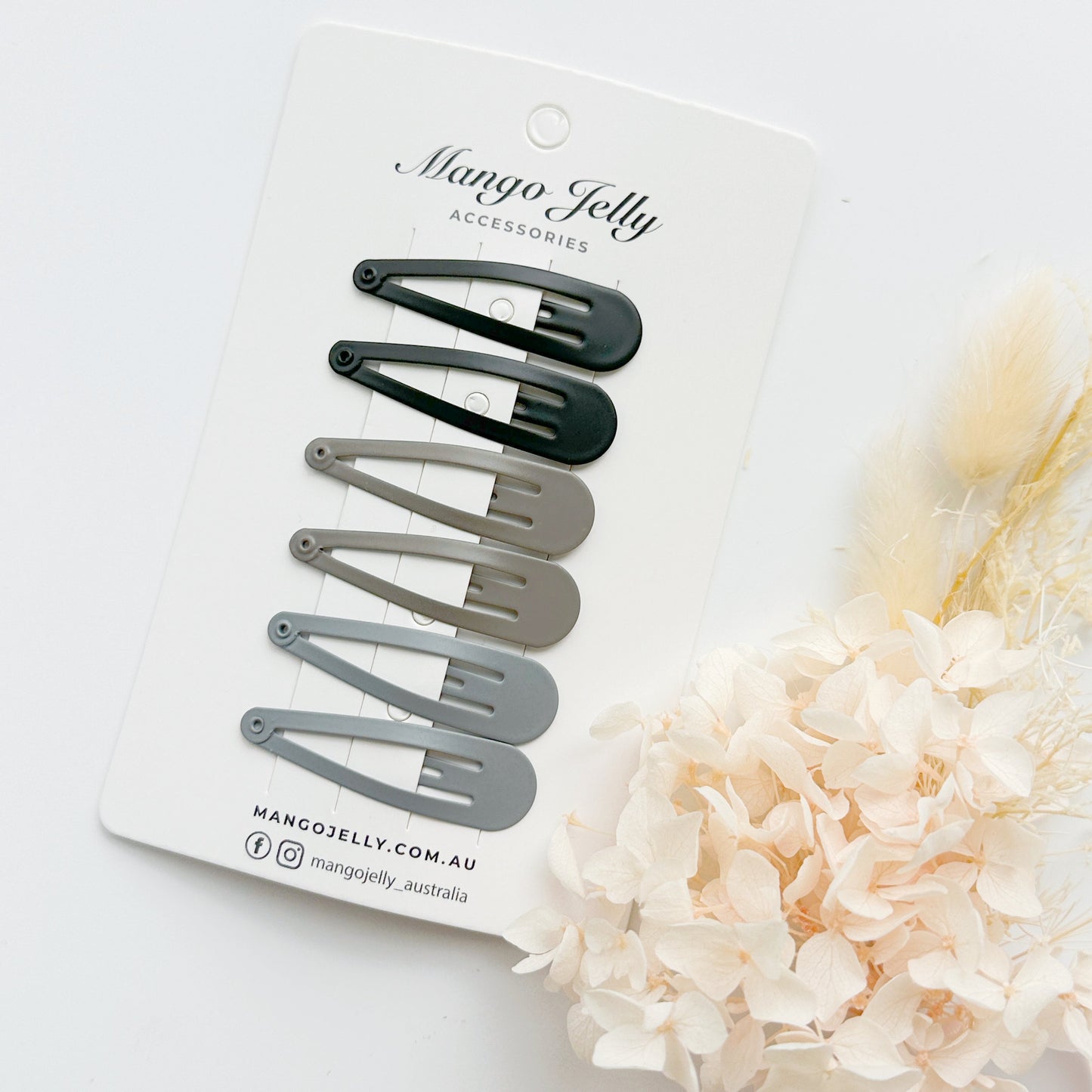 Essential Snap Hair clips - Black - 12 Pieces