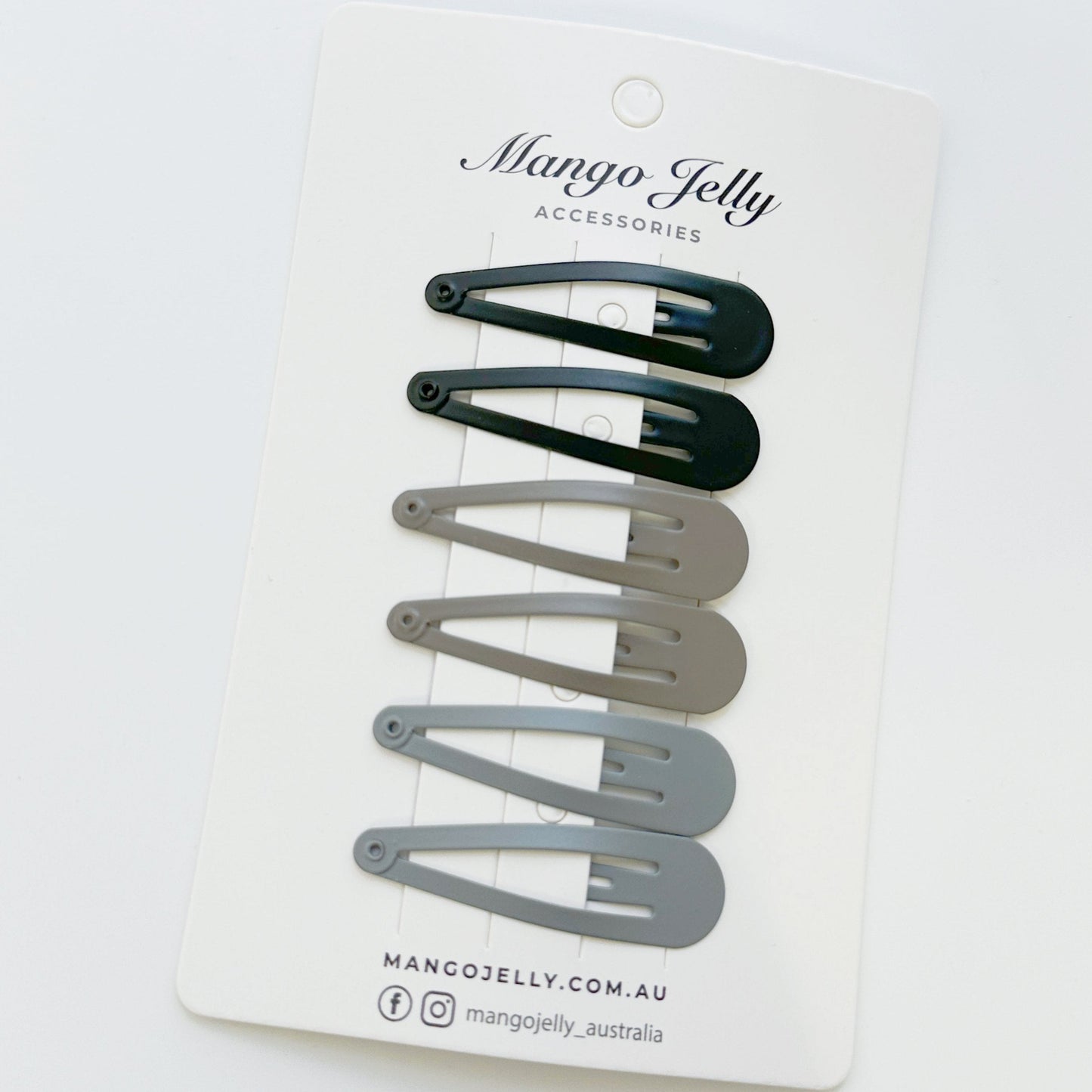 Essential Snap Hair clips - Black - 6 Pieces