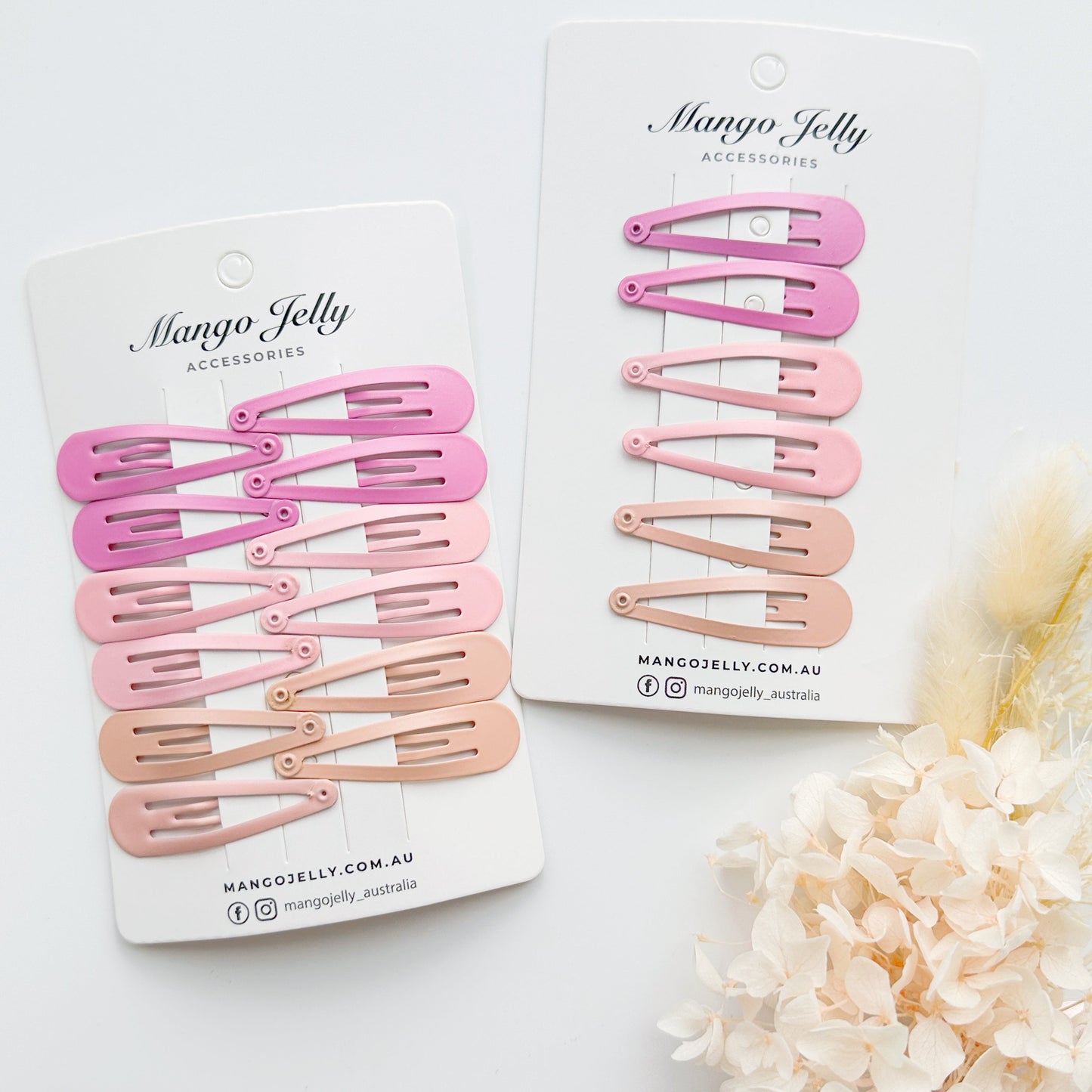Essential Snap Hair clips - Pink - 6 Pieces