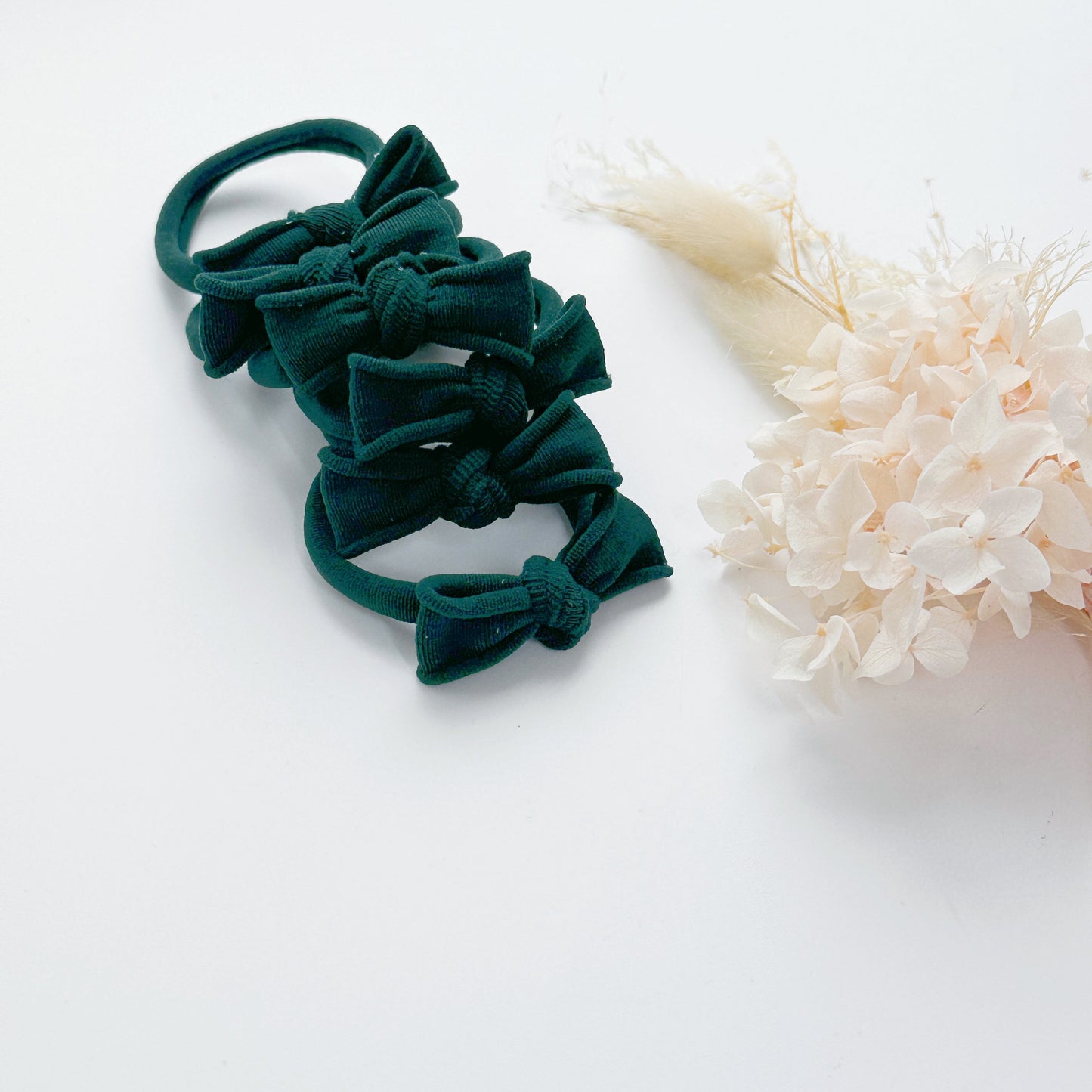 Handmade Simple Bows - School colours - Bottle Green - 1 pairs