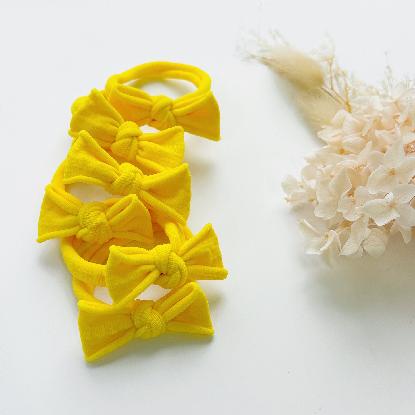 Handmade Simple Bows - School colours - Yellow - 3 pairs (save 15%)