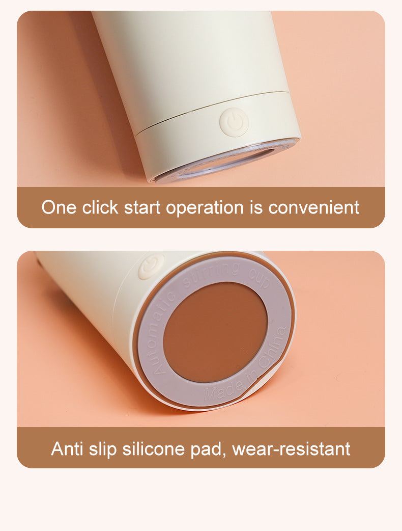 Light Blue 316 Stainless Steel Rechargeable Electric Self-Stirring Mug - 400ml Automatic Mixing Cup with Magnetic Rotor