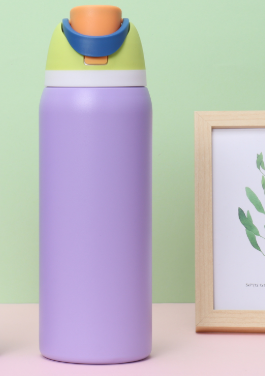 Purple 32oz 304 Stainless Steel Insulated Water Bottle - Dual-Drink Pop-Up Lid