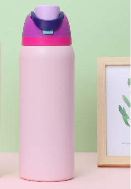 Pink 32oz 304 Stainless Steel Insulated Water Bottle - Dual-Drink Pop-Up Lid