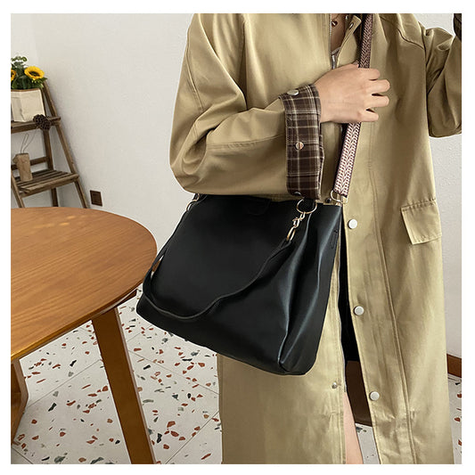 Brown Chic 2-Piece Tote Bag Set - Large Capacity Commuter Handbag with Wide Strap Crossbody Purse