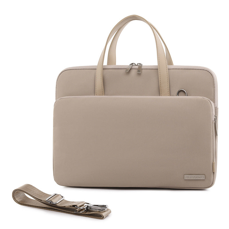 Black Chic Padded Laptop Bag for 15.6-Inch Notebooks - Versatile Shoulder Briefcase with Trolley Strap