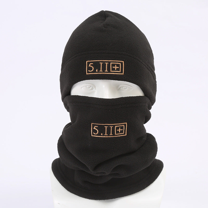 Black Outdoor Thermal Fleece Balaclava - Windproof Cycling Hat & Neck Warmer for Winter Sports - Thickened Cold Weather Face Mask Hood
