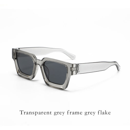 Gray frame gray sheet Classic Square Frame Sunglasses - Unisex UV400 Protection, Lightweight & Face-Slimming Design - High Definition Vision Eyewear