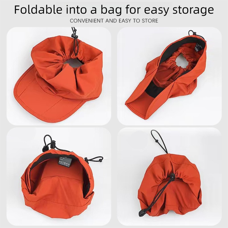 Black Foldable Packable Visor Cap for Women, Quick Dry Outdoor Running Sport Sun Protection Hat