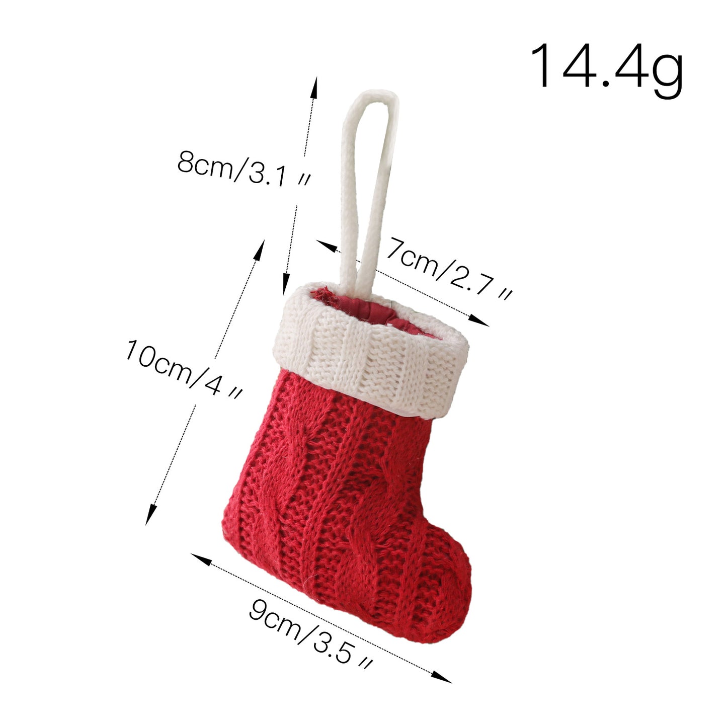 Christmas Decoration Mini Knitted Stockings Cutlery Holders 8 Pack for Home Party Decor(Tableware not included)