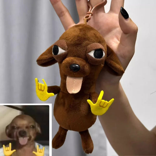 Abstract Chihuahua Plush Keychain - "Evil" Chihuahua Doll Backpack Charm, Collectible Gift for Friends 18x10x5cm