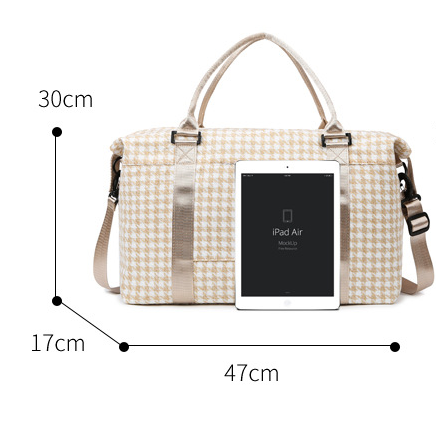 Blue Expandable Large Capacity Travel Bag - Short Trip Duffle with Trolley Sleeve, Maternity & Gym Storage (47x17x30 cm)