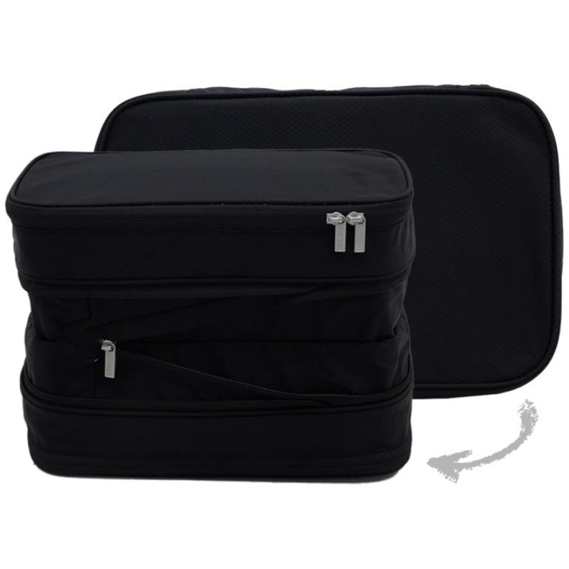 S Black Durable & Expandable Travel Packing Cube - Tear-Resistant & Water-Repellent Clothing Organizer with Double Zippers