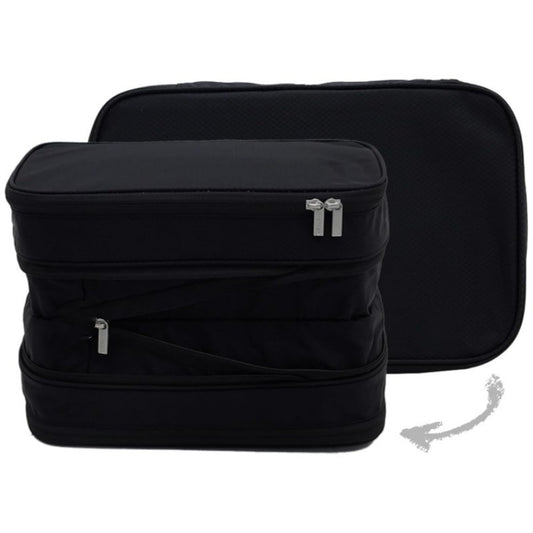 S Black Durable & Expandable Travel Packing Cube - Tear-Resistant & Water-Repellent Clothing Organizer with Double Zippers