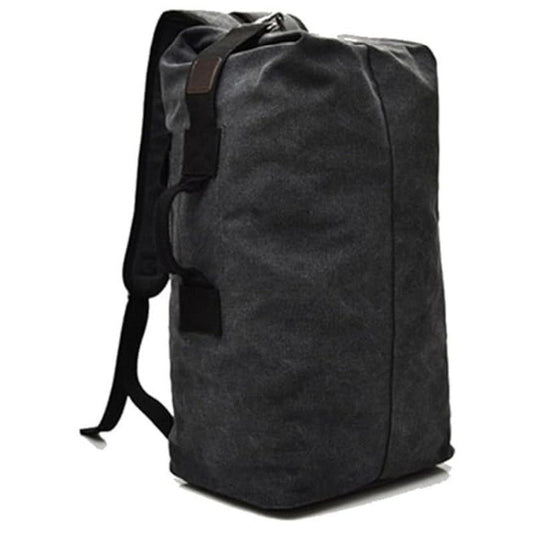 Black Vintage Canvas Backpack Large Capacity Rucksack for Travel and Hiking Rugged Retro Daypack for Men and Students Ideal for Australian Outdoors
