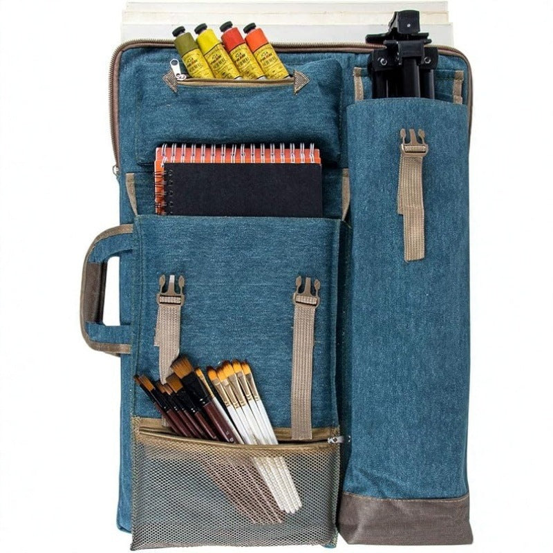 Canvas Art Portfolio Backpack Large Capacity Artist Drawing Board Bag with Multi Pockets for Sketching and Painting Supplies Fits 4K A2 Size