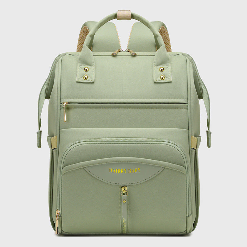 Multifunctional Diaper Bag Backpack(Green) - Large Capacity & Organized Storage for Baby Essentials