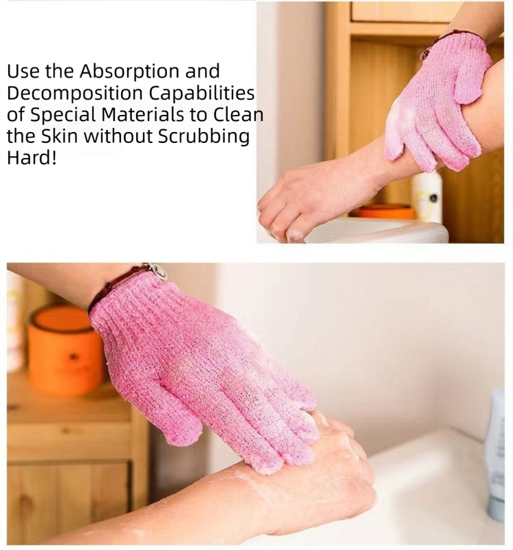 5-Pack Exfoliating Bath Mitts Set - Double-Sided & Gentle Scrubbing Gloves for Deep Skin Cleansing, Elastic Nylon Wristband